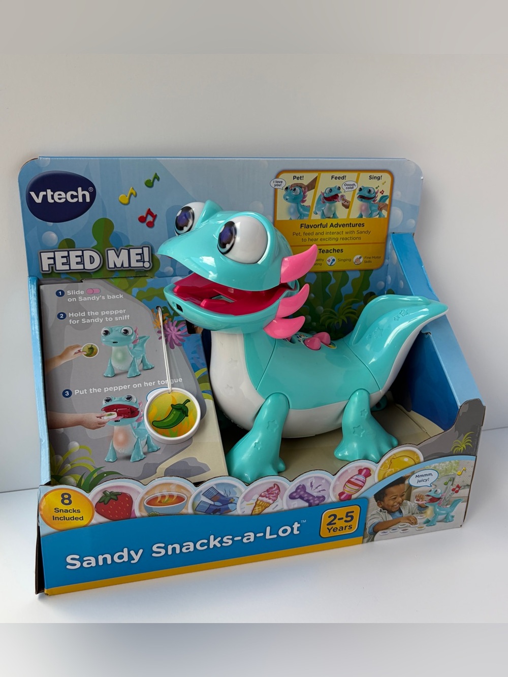 VTech Sandy Snacks-a-Lot Axolotl Interactive Feeding Learning Toy - Picture 9 of 9